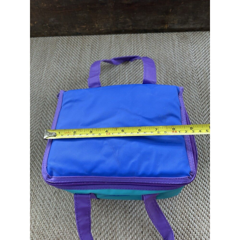 Thermos‎ Brand Cooler 1990's Vintage Teal Purple Soft Pack 10"x7"x7" - Picture 11 of 13